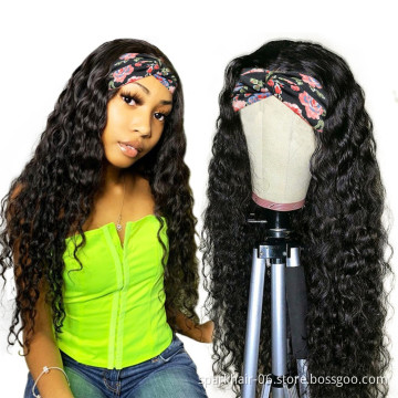 Remy Virgin Human Hair Headband Wigs,Half Wig Kinky Curly Human Hair For Black Women,Headband Human Hair Non-Lace Wig